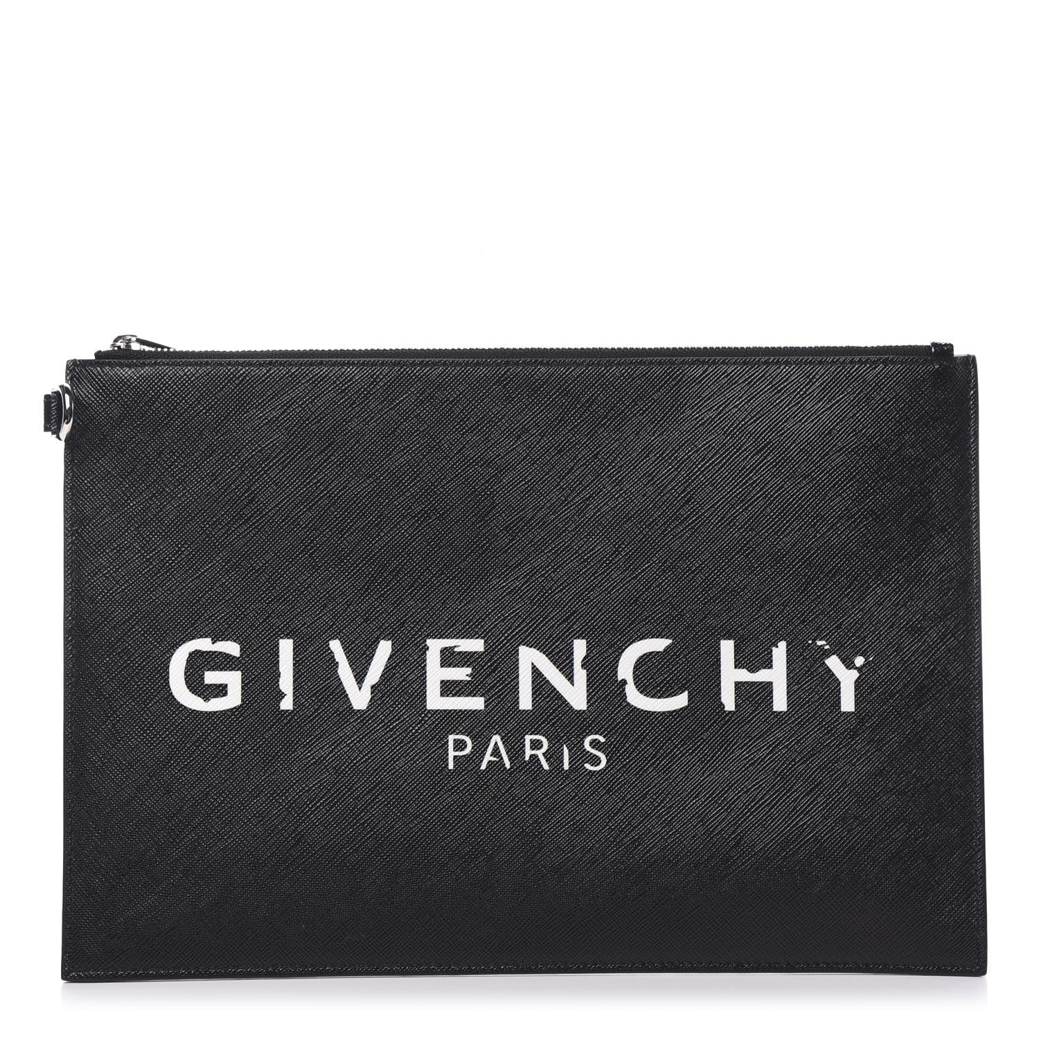 Givenchy Textured Coated Canvas Iconic Prints Flat Medium Clutch Bag Black 1 of 8