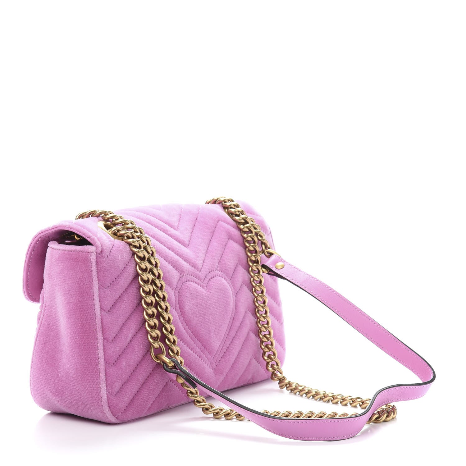 Gucci Velvet Matelasse Marquise Crystals Embroidered Small GG Marmont Shoulder Bag Malva 3 of 11