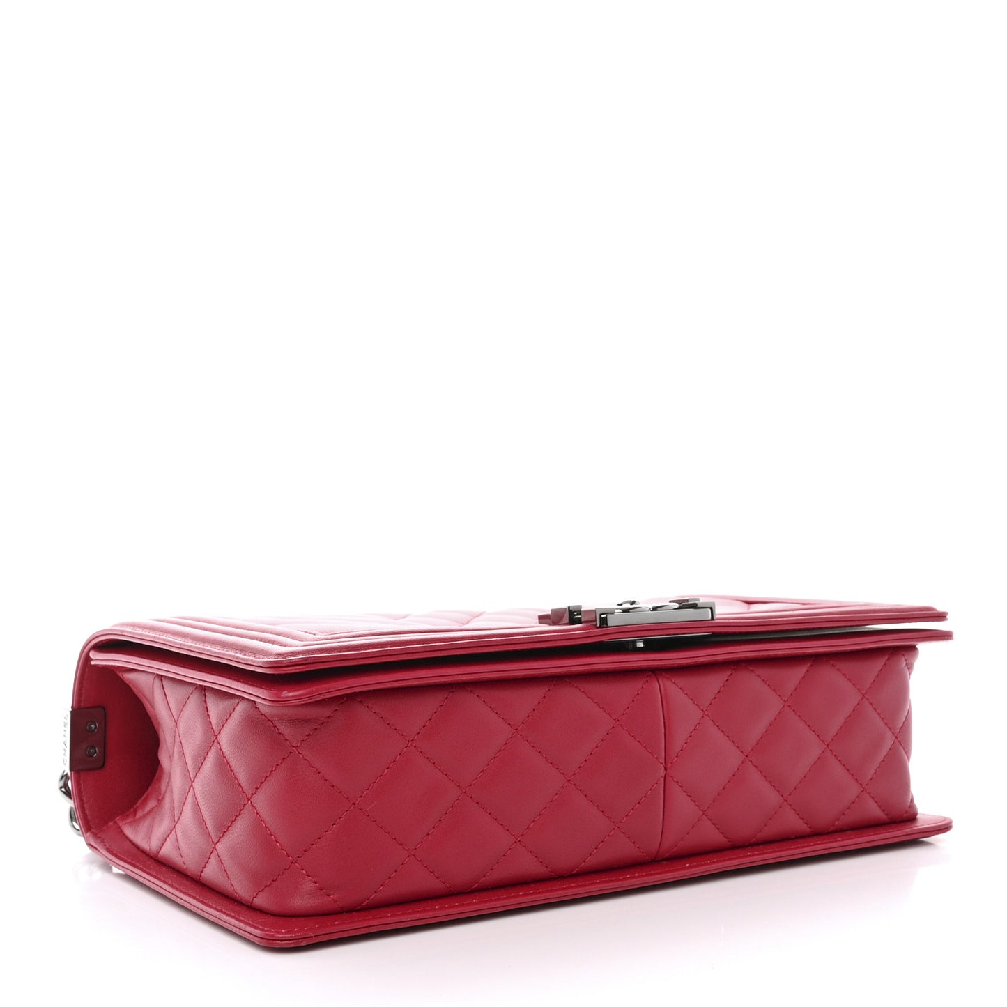 Lambskin Chevron Quilted New Medium Boy Flap Dark Pink