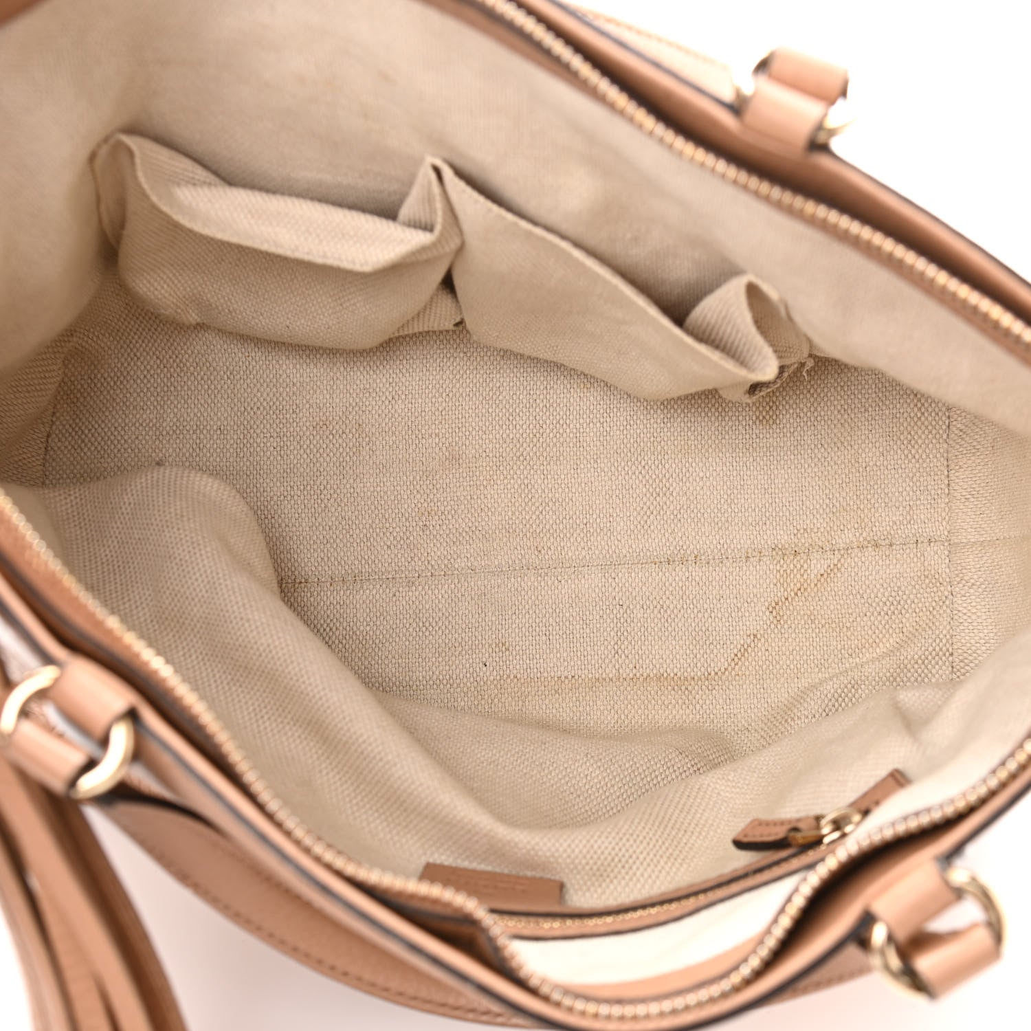 Gucci Pebbled Calfskin Small Soho Top Handle Bag Camelia 5 of 13