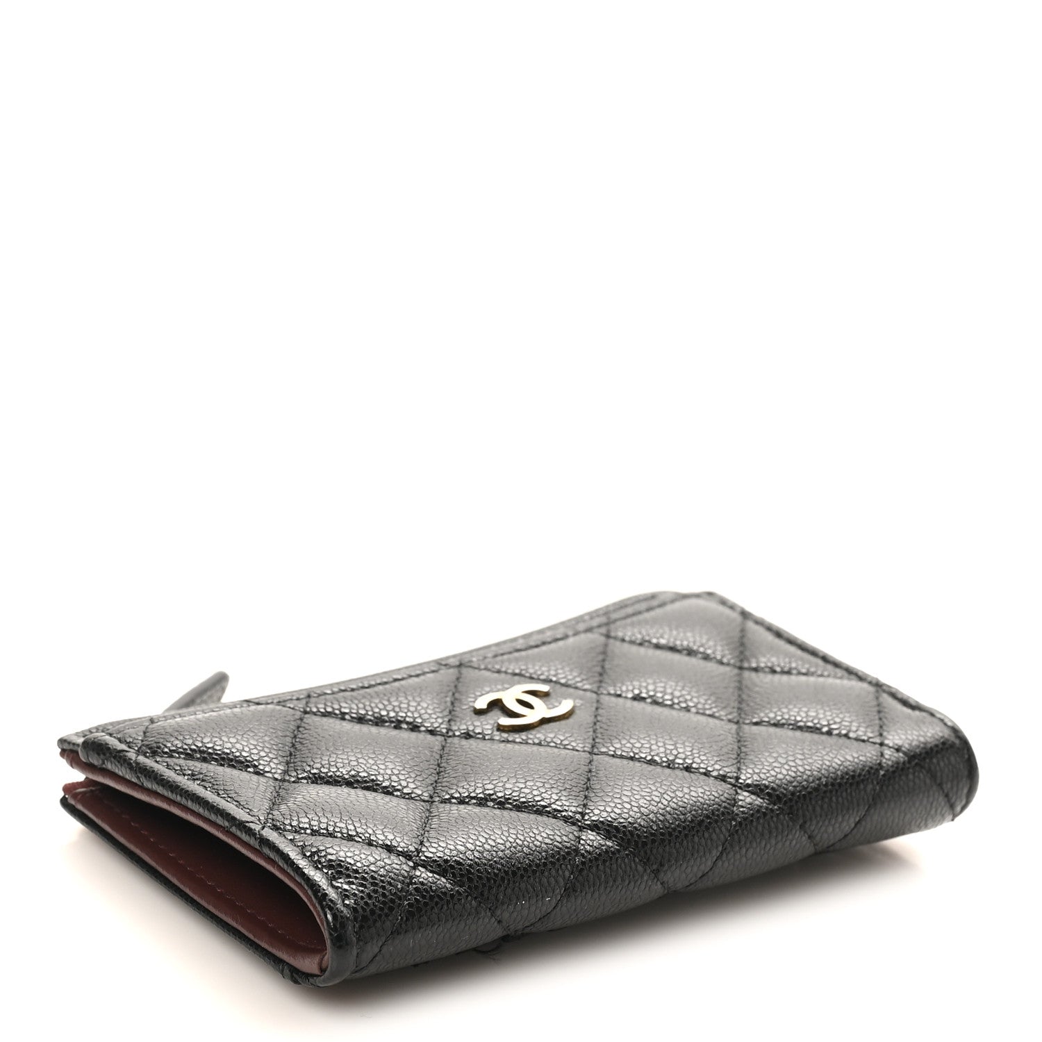 Chanel Caviar Quilted CC Zip Around Card Holder Black 4 of 9