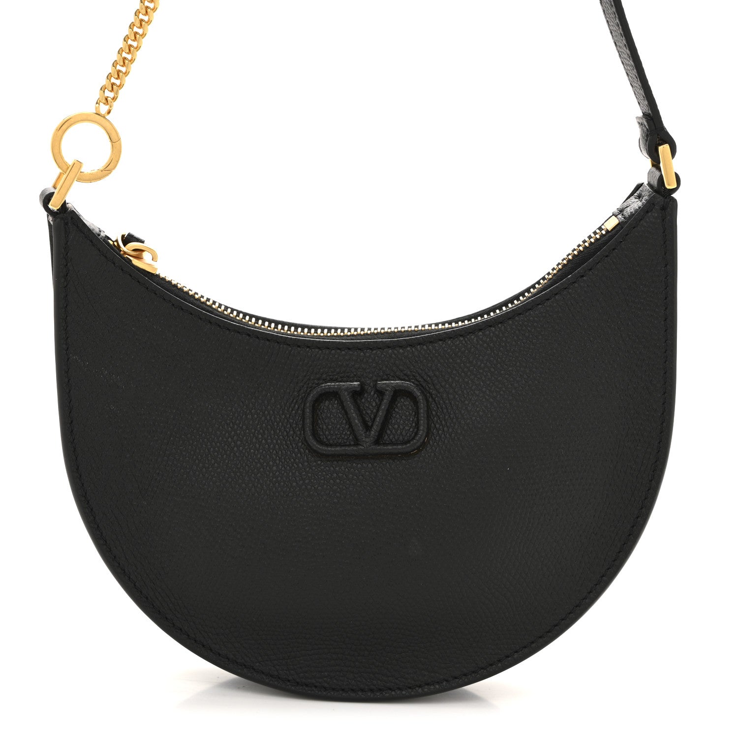 Valentino Garavani Grainy Calfskin Mini Vlogo Hobo Bag Black 7 of 11