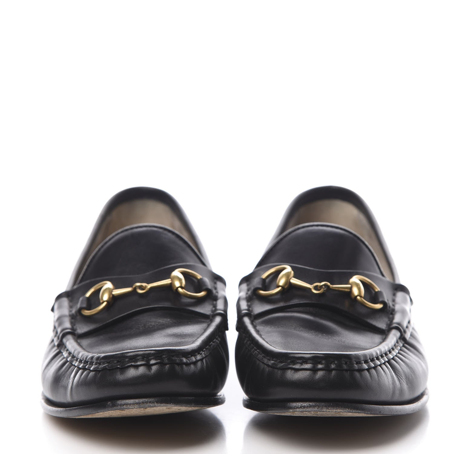 Gucci Calfskin Womens 1953 Horsebit Loafers 37.5 Black 2 of 12
