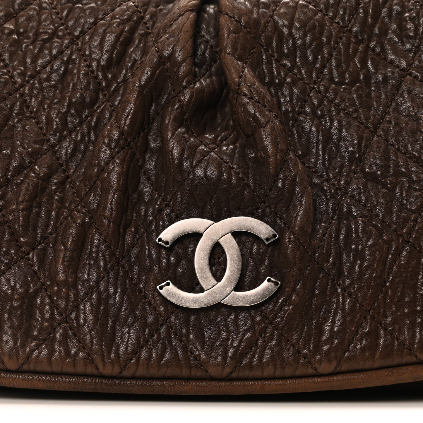 Distressed Lambskin Le Marais Ligne Messenger Flap Brown