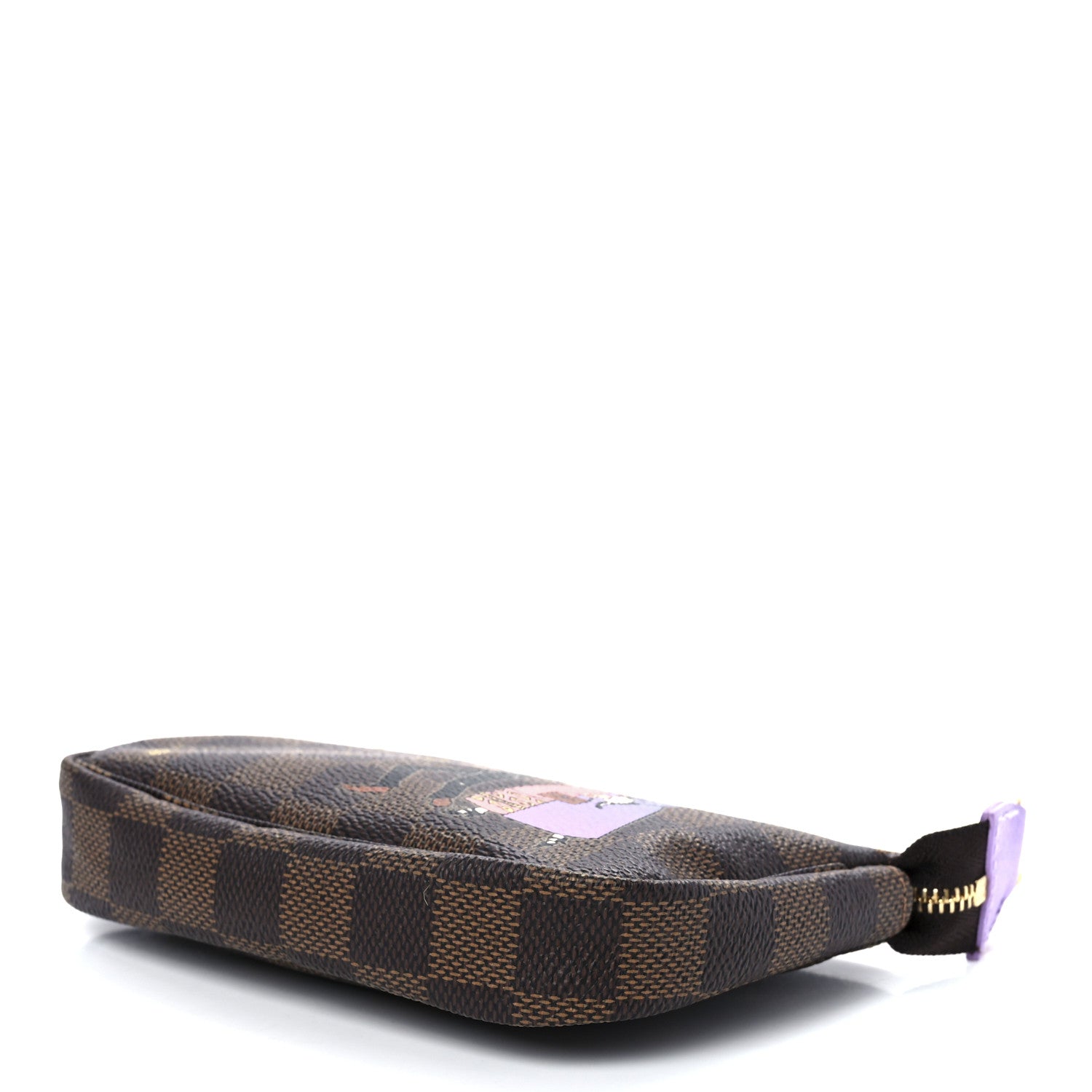 Louis Vuitton Damier Ebene Illustre Mini Pochette Accessories Violet 9 of 11