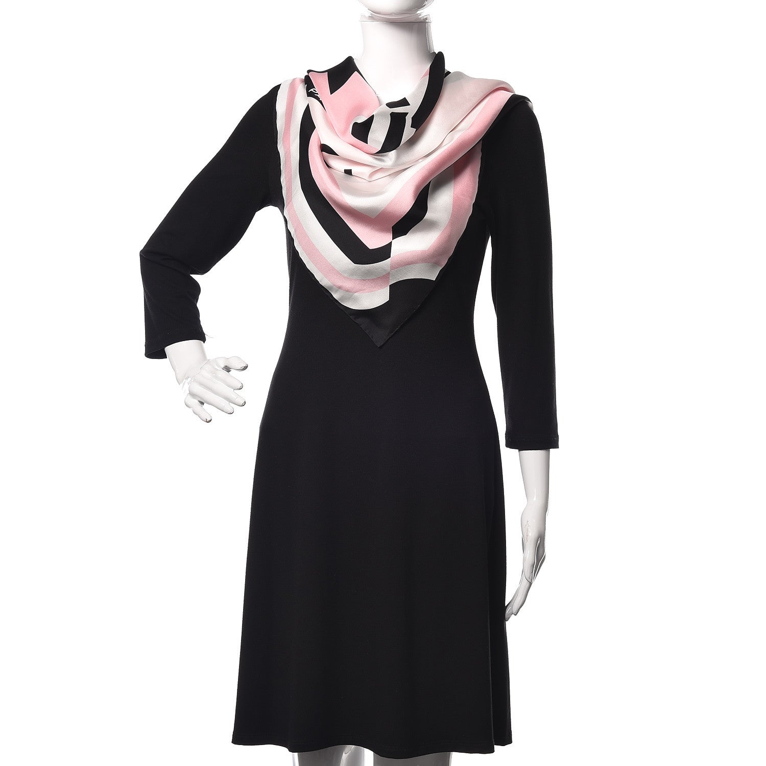 Chanel Silk CC La Pausa Square Scarf Black Pink 2 of 8