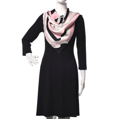Chanel Silk CC La Pausa Square Scarf Black Pink 2 of 8