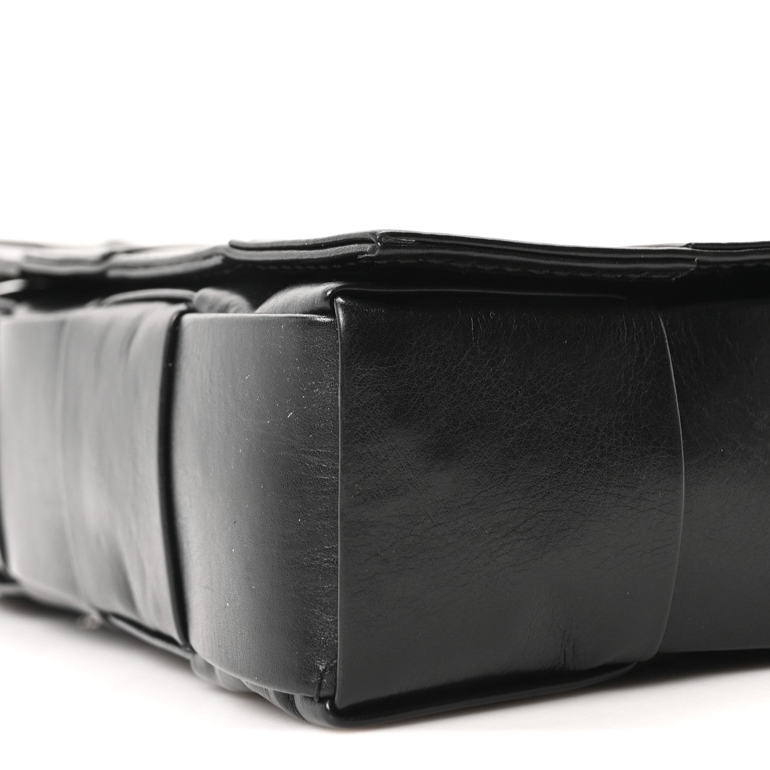 Bottega Veneta Paper Calfskin Maxi Intreccio Cassette Crossbody Bag Black 10 of 10