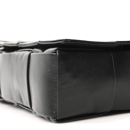 Bottega Veneta Paper Calfskin Maxi Intreccio Cassette Crossbody Bag Black 10 of 10
