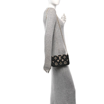 Louis Vuitton Empreinte Monogram Giant Felicie Pochette Black Beige 2 of 16