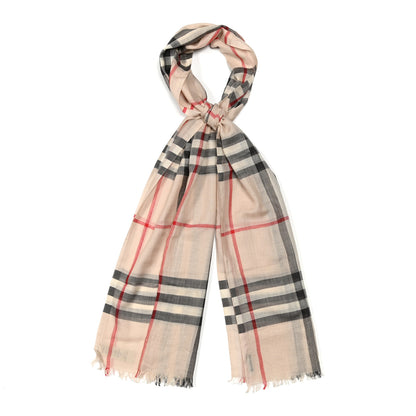 Burberry Wool Silk Gauze Giant Check Scarf Trench 1 of 4