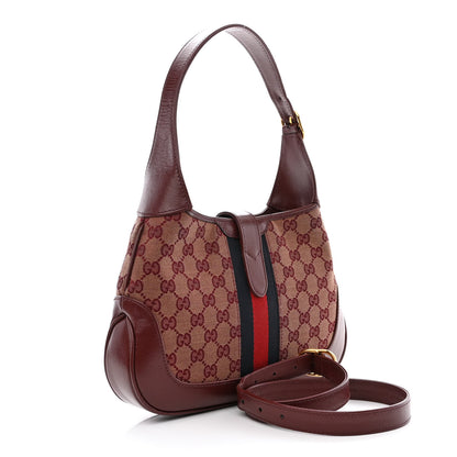 Gucci Monogram Azalea Calfskin Web Small Jackie 1961 Hobo Sahara Rubino Chardonnay 3 of 13