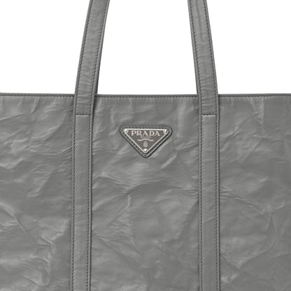 Prada Nappa Antique Small Tote Slate Grey 8 of 10