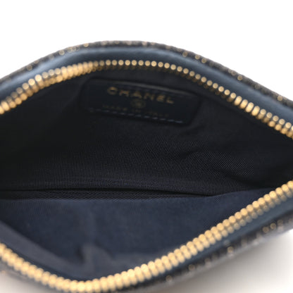 Chanel Lurex Canvas Deauville Cosmetic Pouch Navy Blue Gold 5 of 8