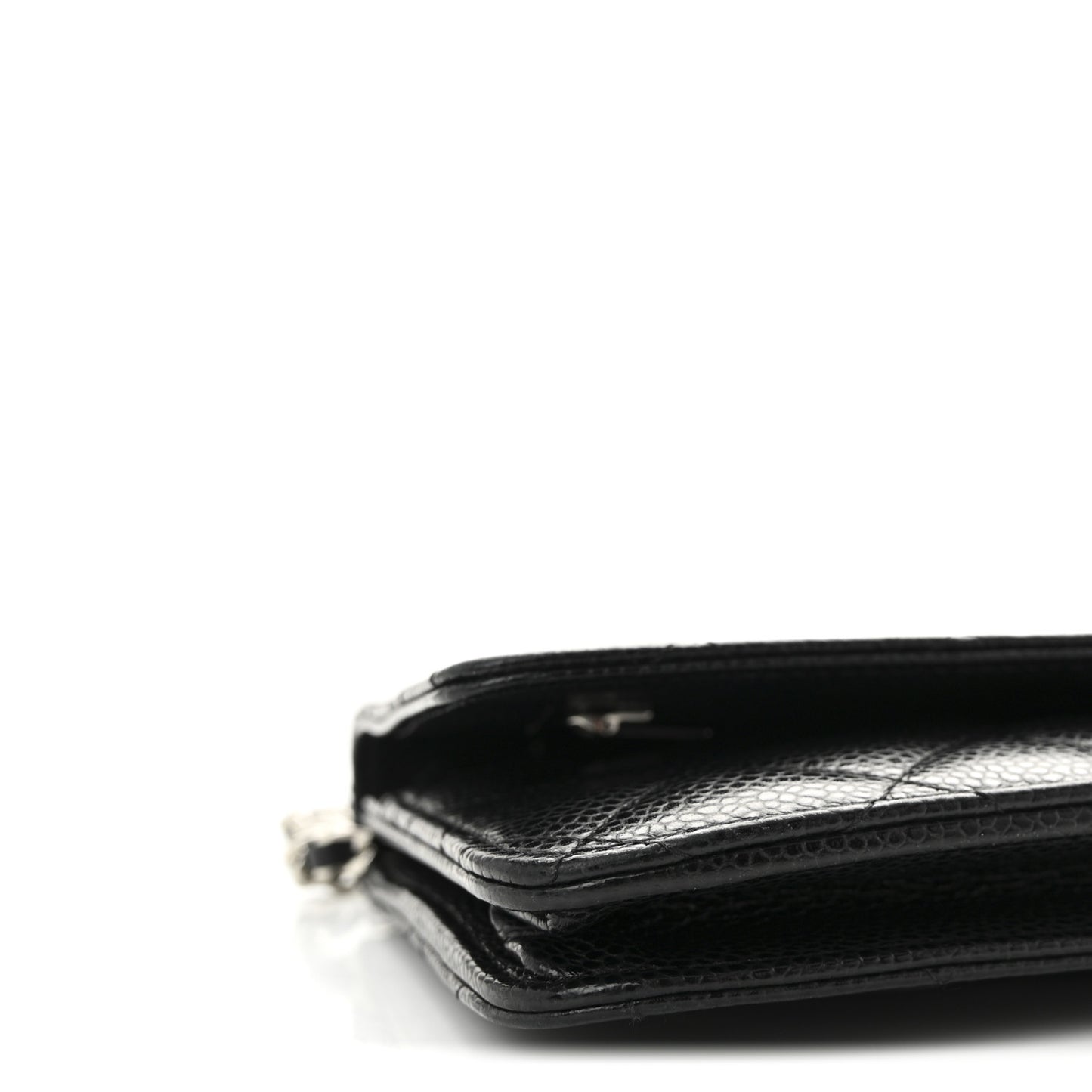Caviar Quilted Wallet on Chain WOC Black
