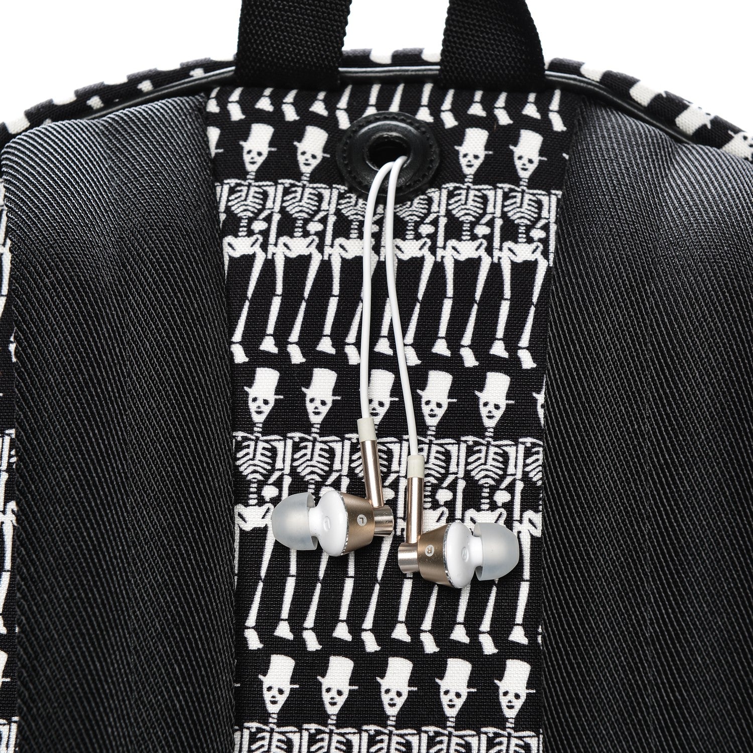 Saint Laurent Nylon City Skeleton Print Backpack Black White 9 of 9