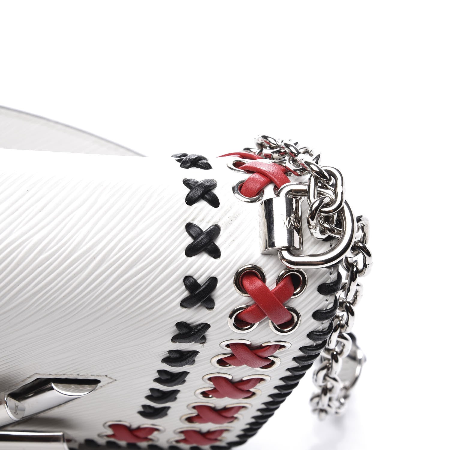 Louis Vuitton Epi Embroidered Twist Shoulder Bag PM White 9 of 11