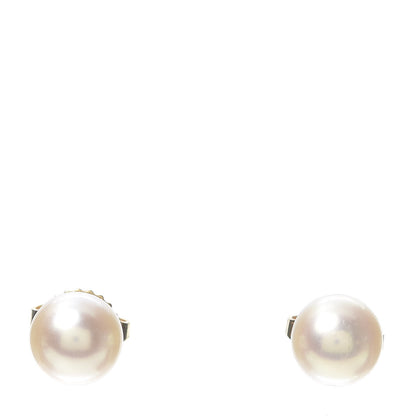 Tiffany 18K Yellow Gold Akoya Pearl 6-6.5mm Signature Pearl Earrings 1 of 5