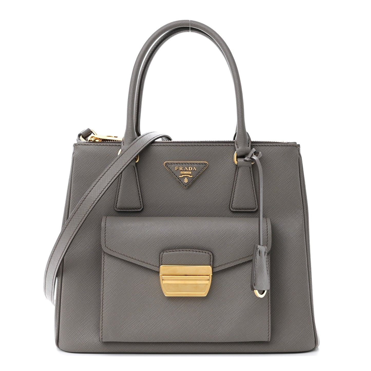Saffiano Galleria Front Pocket Tote Argilla