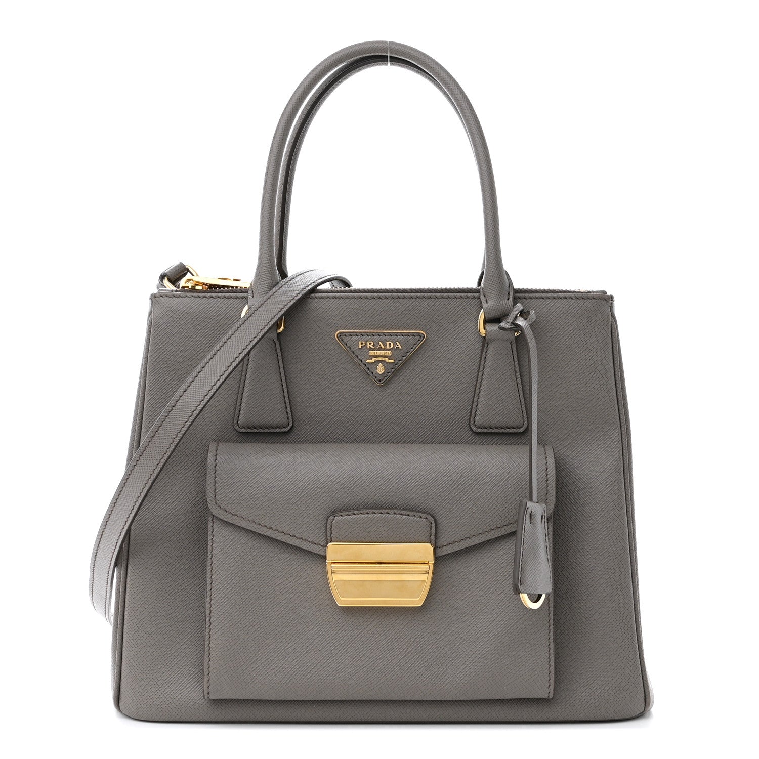 Prada Saffiano Galleria Front Pocket Tote Argilla 1 of 15
