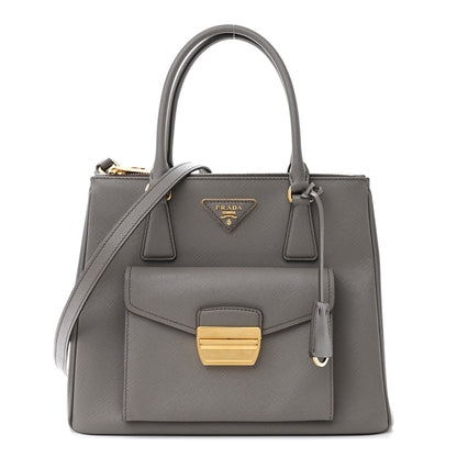 Prada Saffiano Galleria Front Pocket Tote Argilla 1 of 15