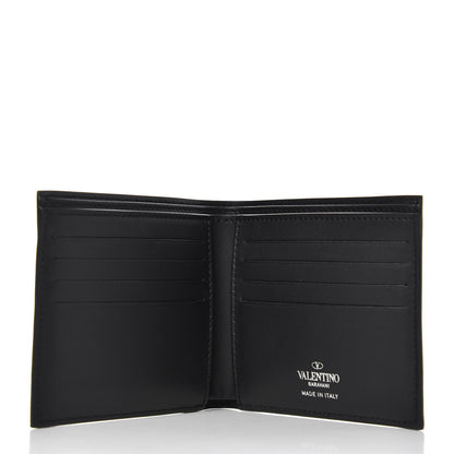Valentino Garavani Vitello Mens VLTN Bi-Fold Wallet Black Green 5 of 6