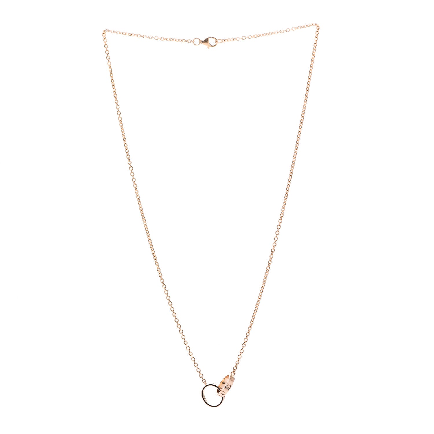 Cartier 18K Pink Gold Interlocking LOVE Necklace 3 of 6