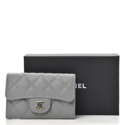 Chanel Caviar Quilted Flap Card Holder Wallet Dark Grey 16 of 18
