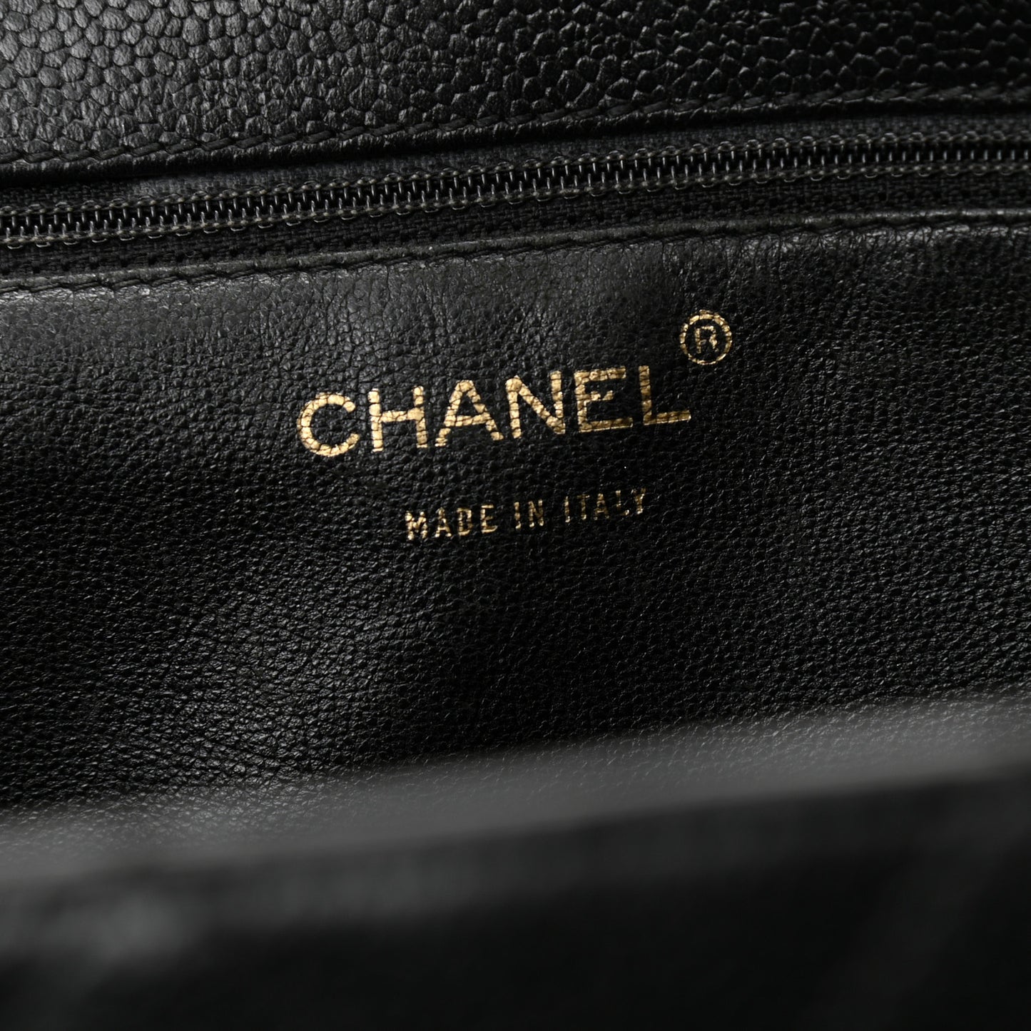 Caviar Quilted Shopping Tote Black