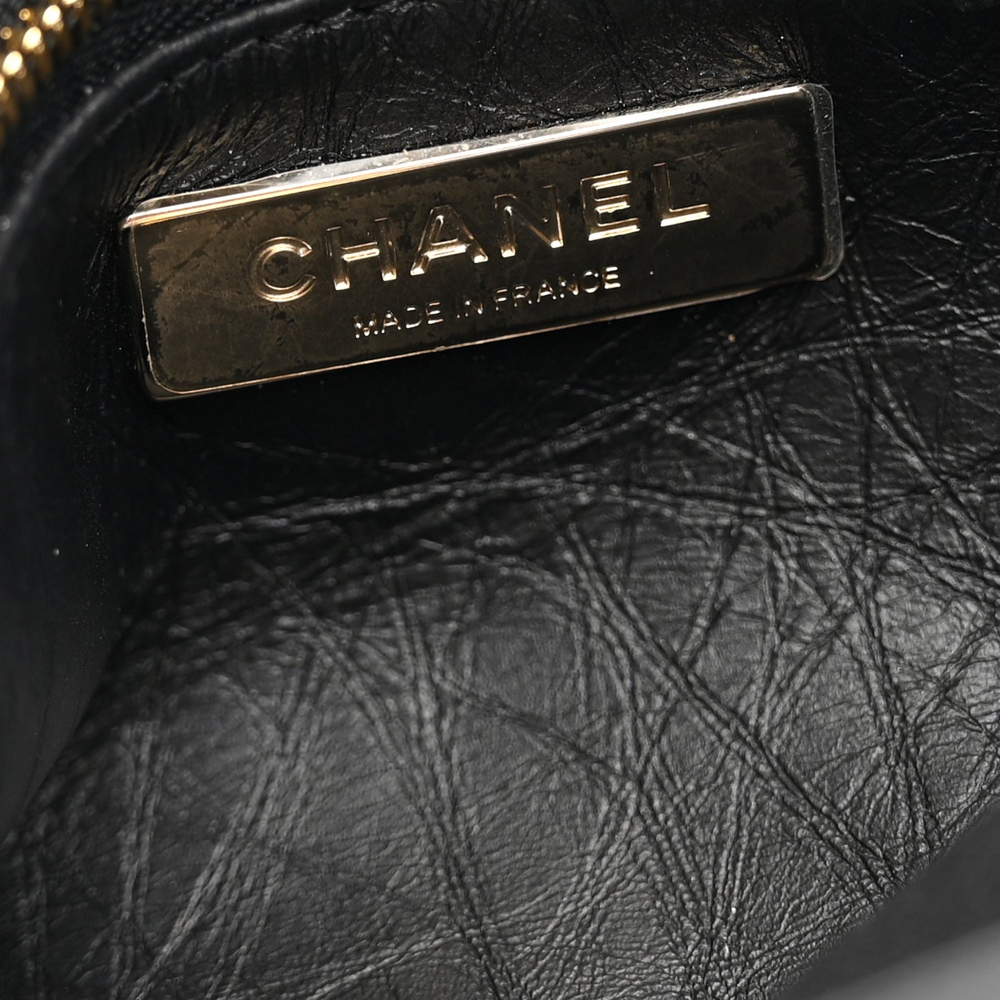 Aged Calfskin Quilted Mini 31 Shopping Bag Black