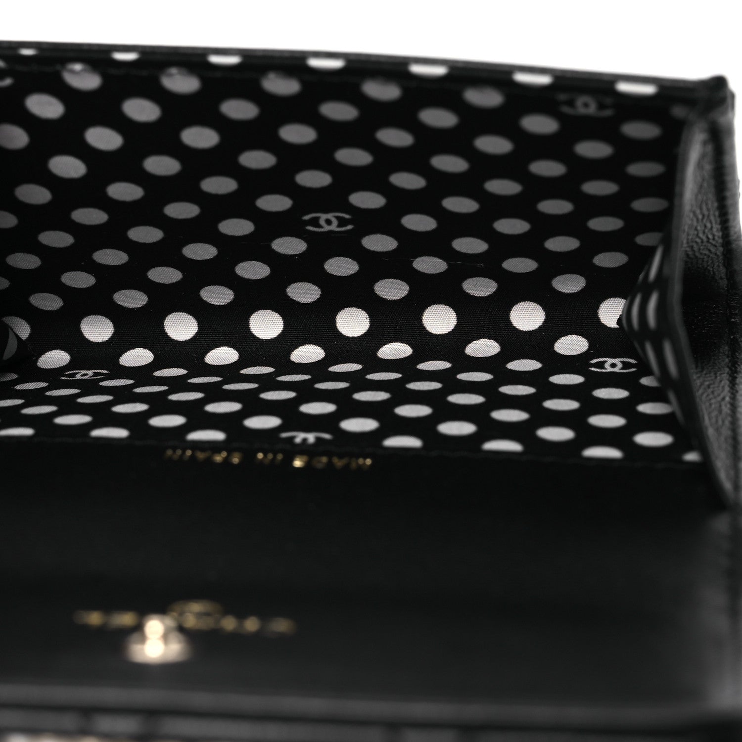 Chanel Lambskin Quilted Pearl CC Chanel Flap Card Holder Black 6 of 10