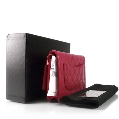 Chanel Lambskin Quilted Wallet On Chain Red 3 of 8