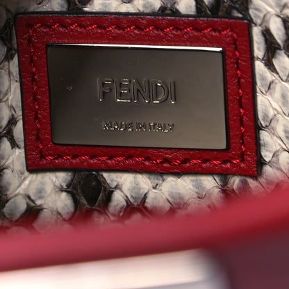 Fendi Vitello Seta Elaphe Crocodile Monster Eyes Medium Peekaboo Iconic Satchel Ribes Naturale 6 of 11