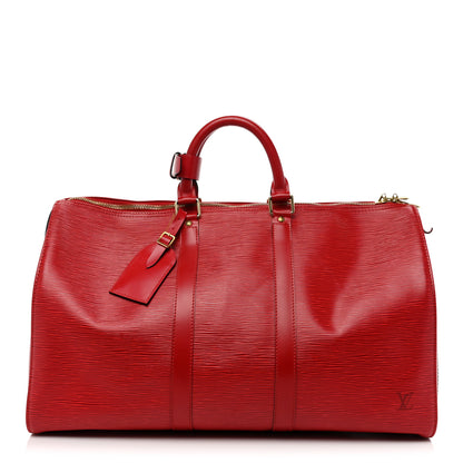 Louis Vuitton Epi Keepall 45 Castillan Red 1 of 21