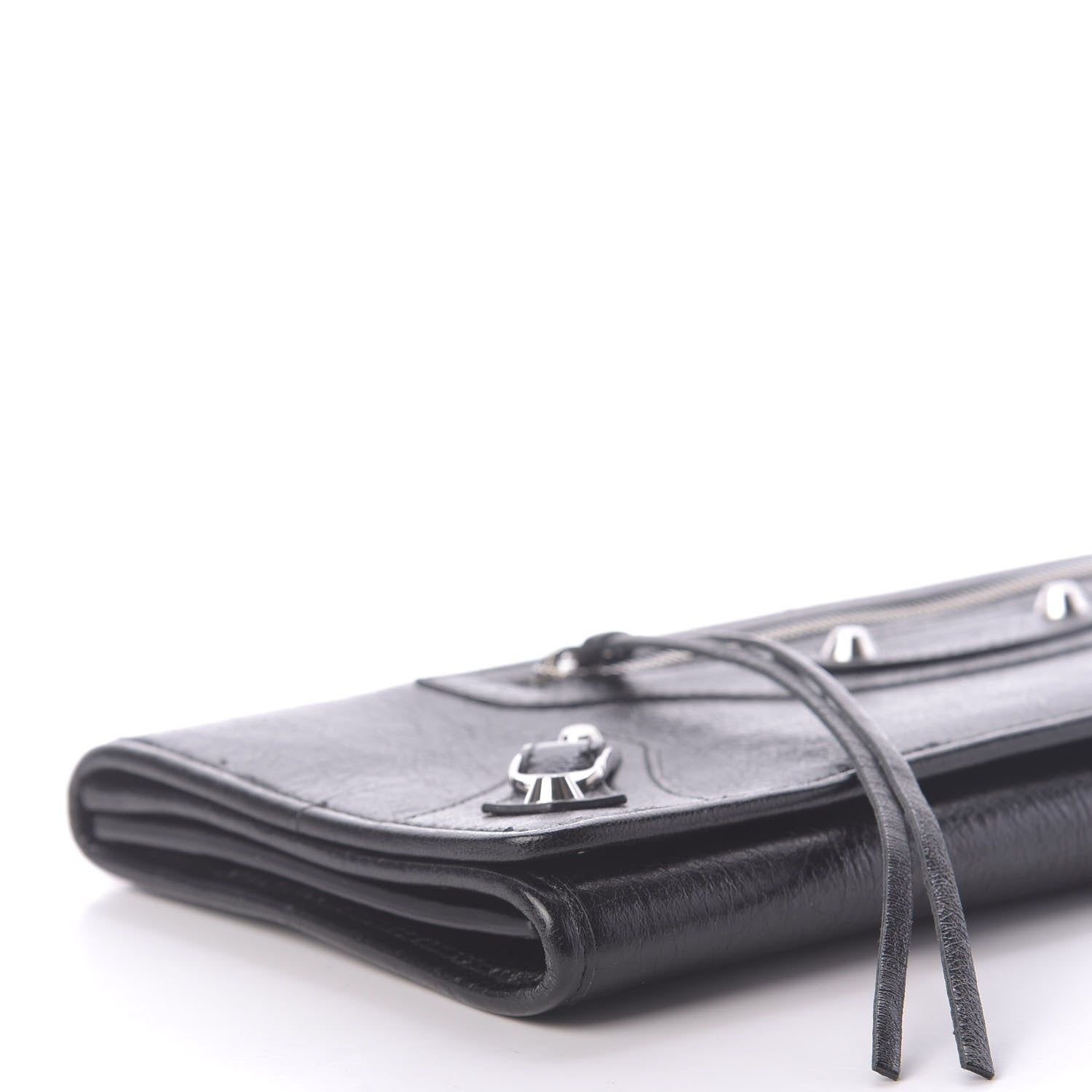 Balenciaga Agneau Classic Silver Hardware Long Clutch Black 6 of 11