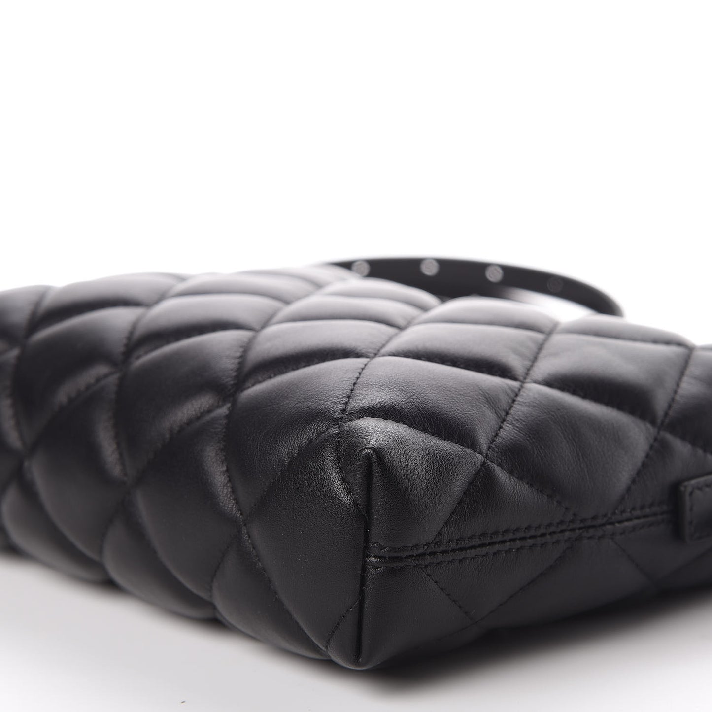 Nappa Calfskin Quilted Touch B Camera Shoulder Bag Black