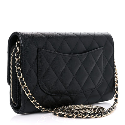 Chanel Caviar Quilted Phone Holder Wallet on Removable Chain Black 4 of 12
