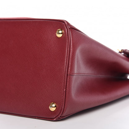 Prada Saffiano Bi-Color Large Galleria Double Zip Tote Cerise Fuoco 7 of 11