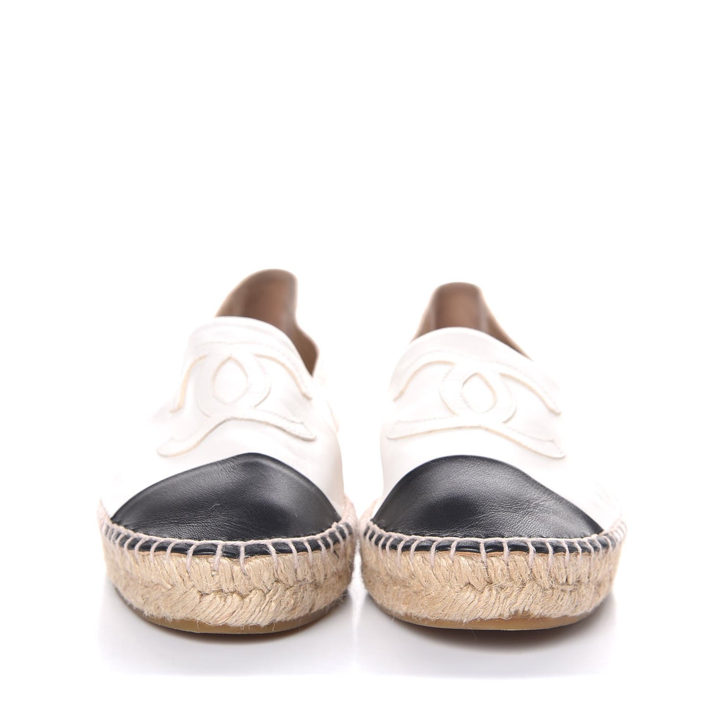 Lambskin CC Espadrilles 40 White Black
