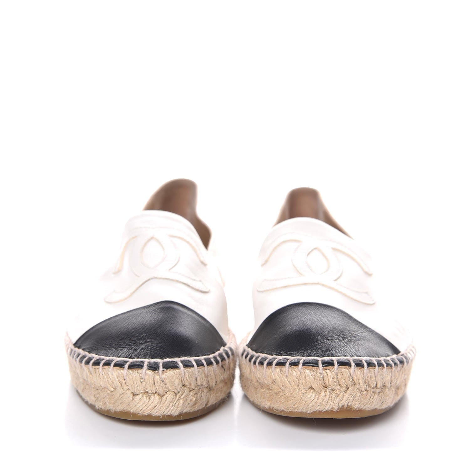 Chanel Lambskin CC Espadrilles 40 White Black 2 of 9