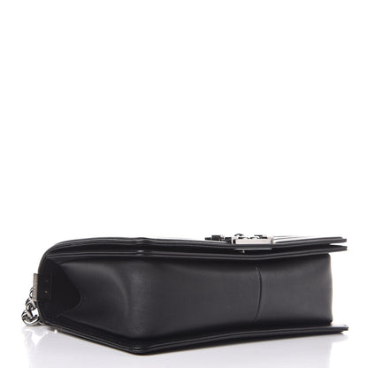 Chanel Calfskin Chevron Quilted Medium Boy Flap Black 4 of 8