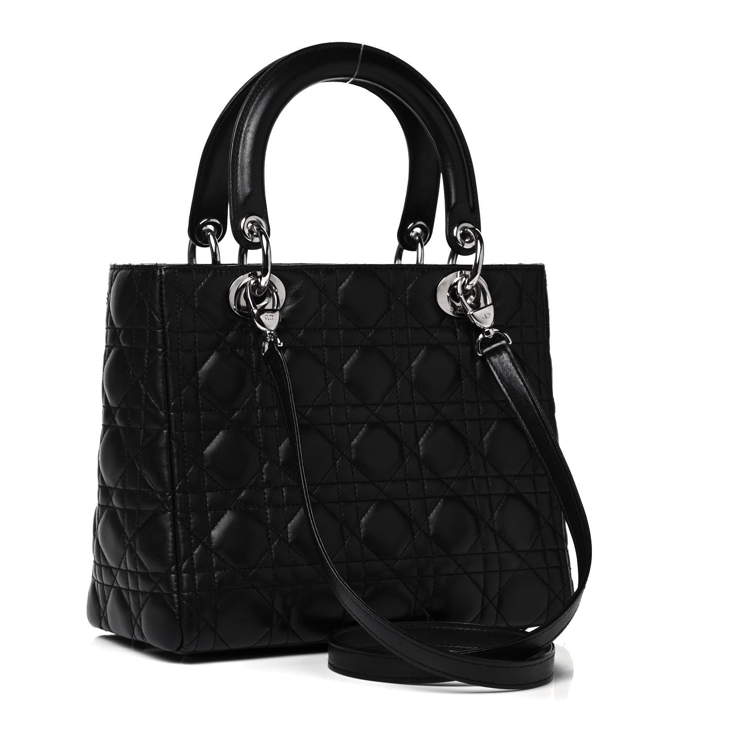 Christian Dior Lambskin Cannage Medium Lady Dior Black 3 of 9