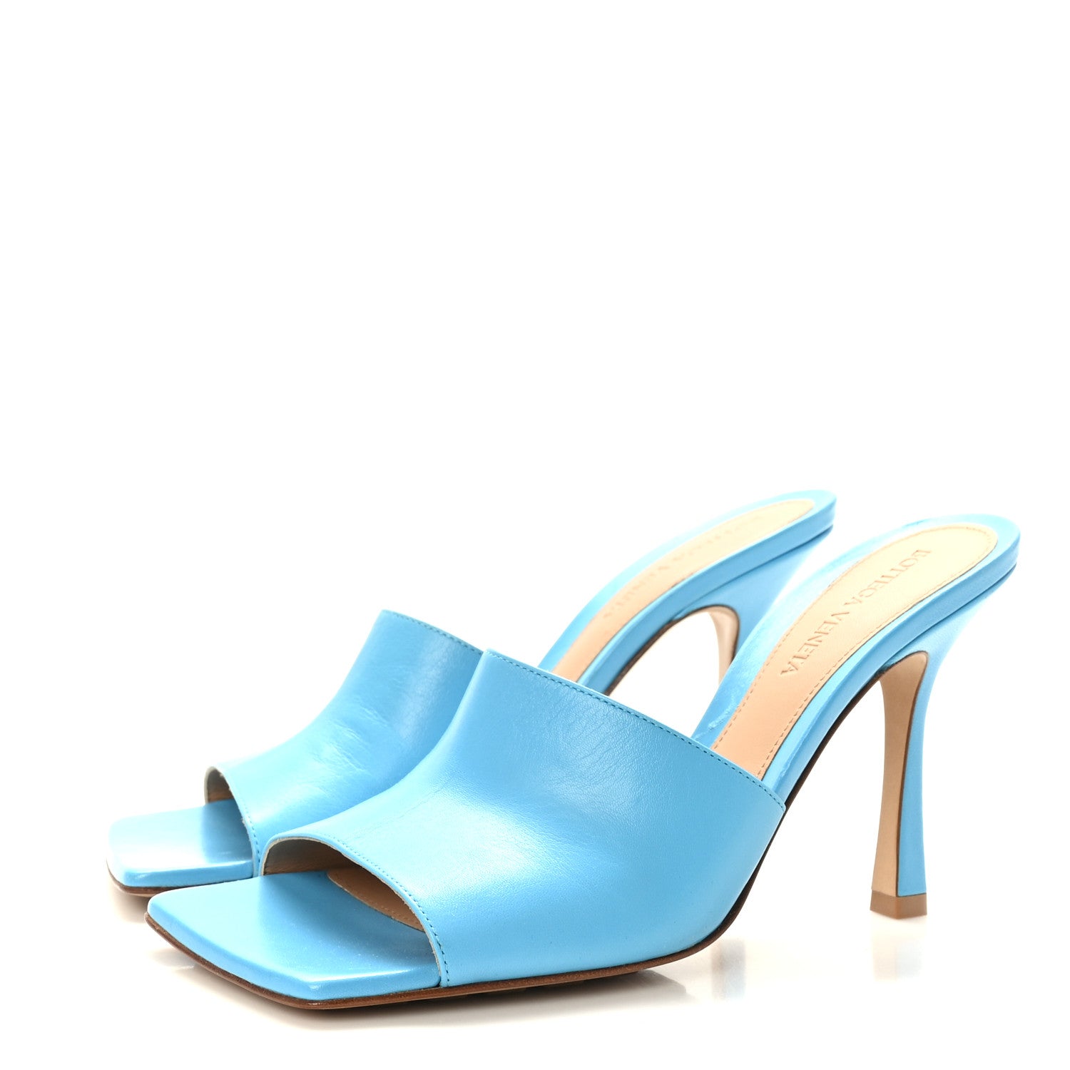 Bottega Veneta Lambskin Stretch Mule Sandals 38 Sky Blue 3 of 8