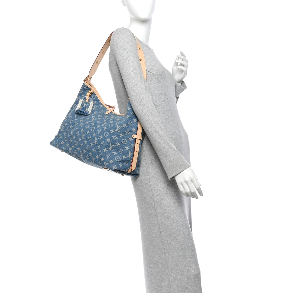 Louis Vuitton Monogram Denim CarryAll MM Blue 2 of 11