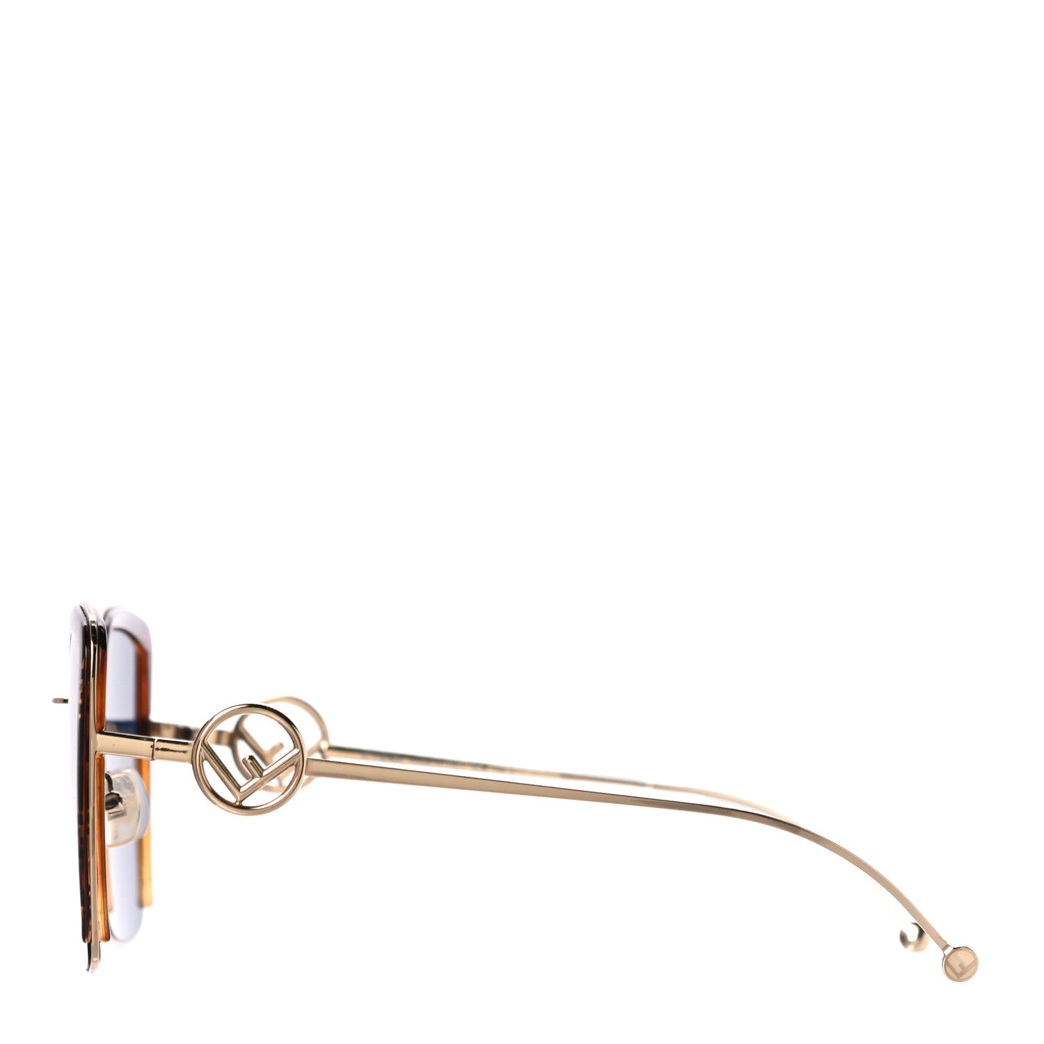Fendi Metal Acetate F is Fendi FF Square Sunglasses FF 0294/S Blue Havana 2 of 7