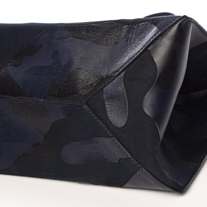 Valentino Garavani Nappa Canvas Camo Medium Rockstud Soft Tote Navy Blue 9 of 12