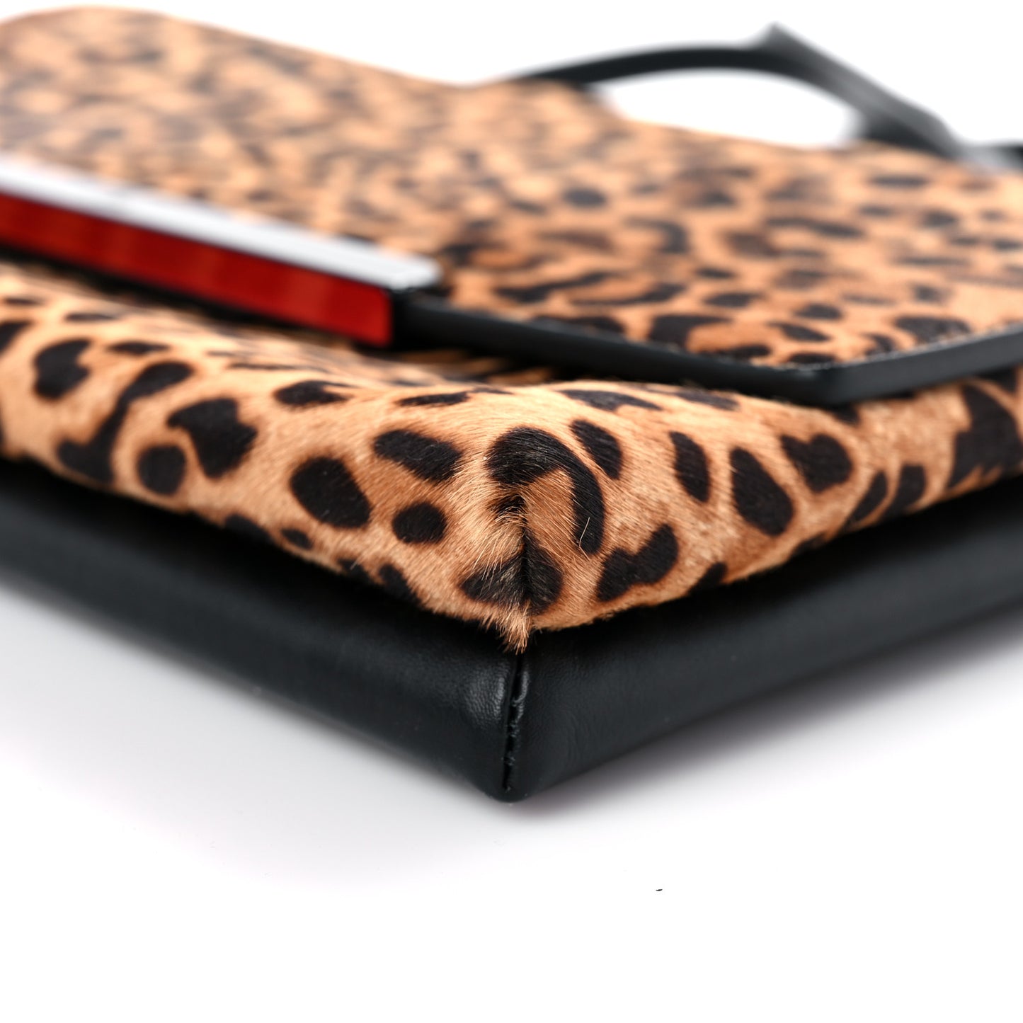 Pony Hair Leopard Print Rougissime Clutch