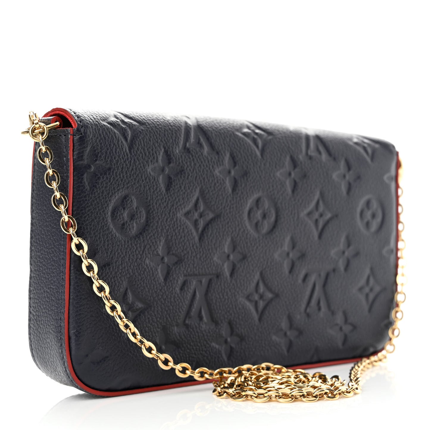Empreinte Pochette Felicie Chain Wallet Marine Rouge