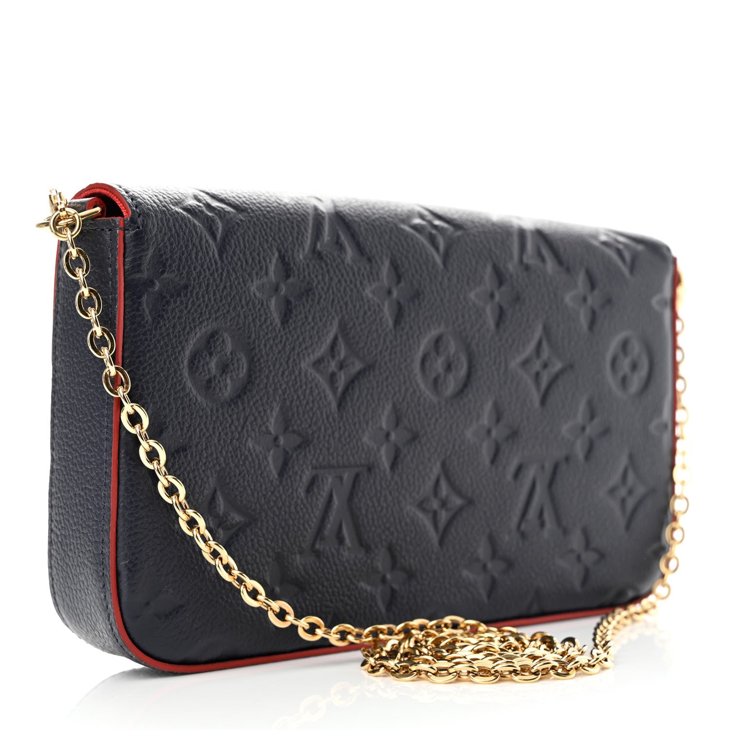 Louis Vuitton Empreinte Pochette Felicie Chain Wallet Marine Rouge 3 of 13