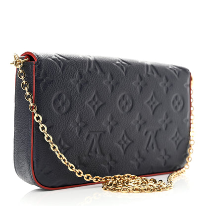 Louis Vuitton Empreinte Pochette Felicie Chain Wallet Marine Rouge 3 of 13